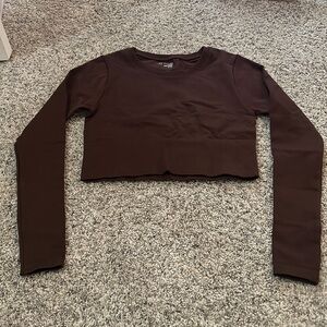 Offline by Aerie Brown Sidewalk Seamless Long Sleeve Top XS